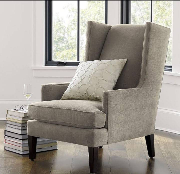Dalton Modern Wingback Chair — Slate Grey